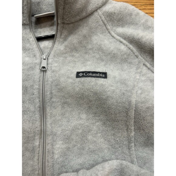 Columbia Women’s Plus size 1X Full Zip Fleece Light Gray Jacket - Picture 3 of 9